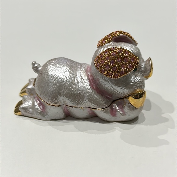 Pig Vintage Jeweled Trinket Box - Picture 3 of 9